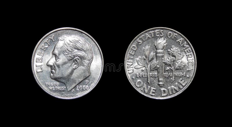 American one dime coin 10 cents isolated on black background royalty free stock images American one dime coin 10 cents isolated on black background royalty free stock images