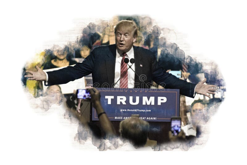 Controversial United States Republican President Donald Trump gives a speech at an event in Phoenix, Arizona, USA, to voters. Controversial United States Republican President Donald Trump gives a speech at an event in Phoenix, Arizona, USA, to voters.