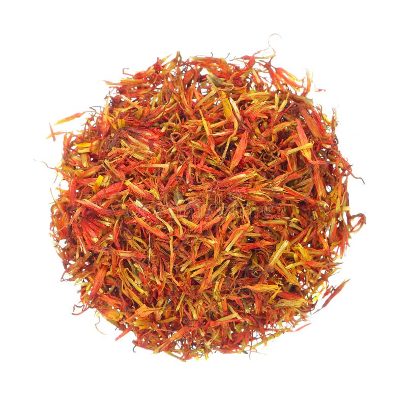 Circle Red Saffron Threads Haert on White Backdrop Stock Image Image