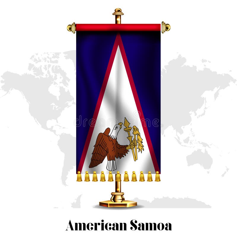 American-Samoa National Realistic Flag with Stand Stock Vector -  Illustration of indoor, hang: 218350440