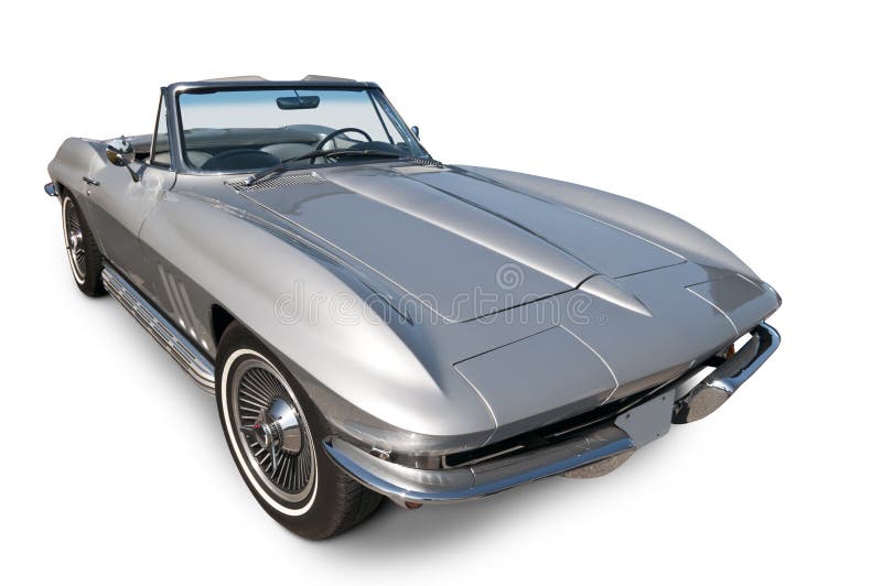 A 1960s Corvette Stingray on a white background with clipping path included. A 1960s Corvette Stingray on a white background with clipping path included.