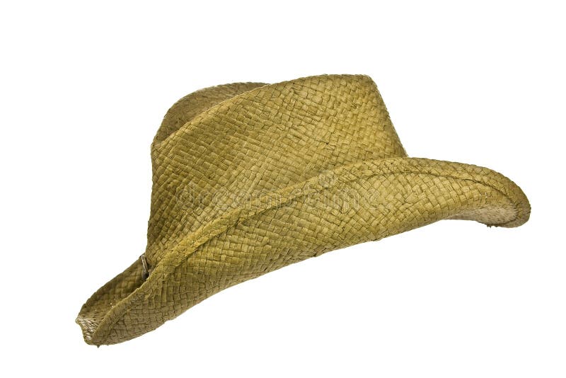 American Straw Cowboy Hat Left Side Stock Image Image of brown
