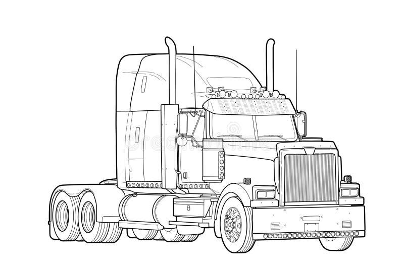 American Trailer Truck Black and White Sketch Stock Vector - Illustration of chemical, industry: 126416130 American Trailer Truck Black and White Sketch Stock Vector - Illustration of chemical, industry: 126416130