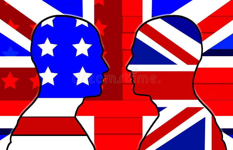 American And UK Flag Heads 31