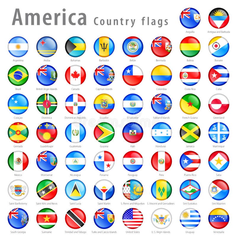 Premium Vector  Square flags of america. from anguilla to