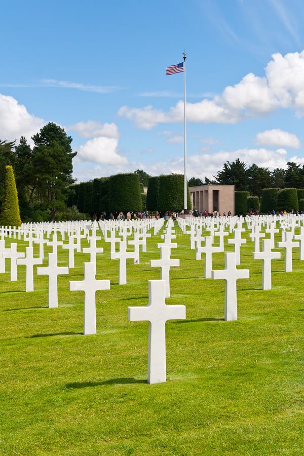 American War Cemetery at Omaha Beach Stock Photo Image of normandy