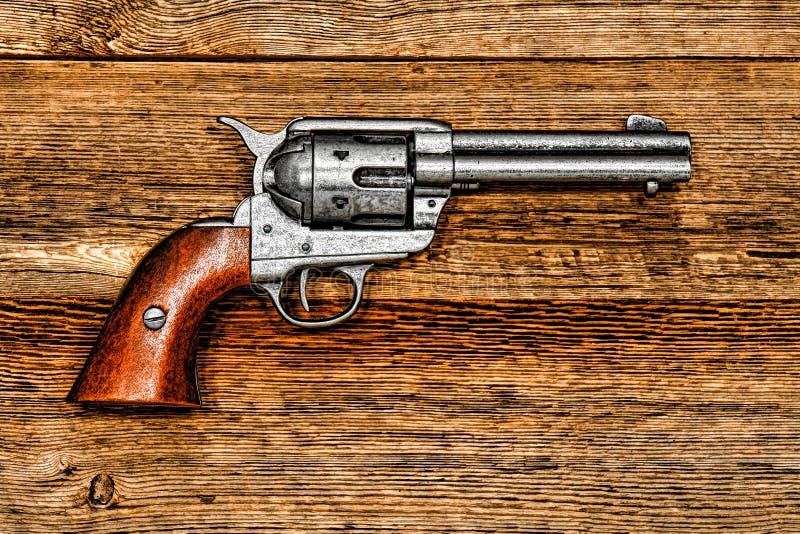 American West Legend Peacemaker Revolver on Wood