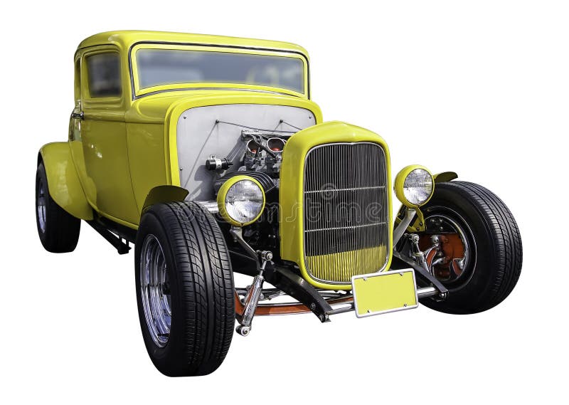 American Yellow Classic Car Stock Photo Image of nostalgia, american