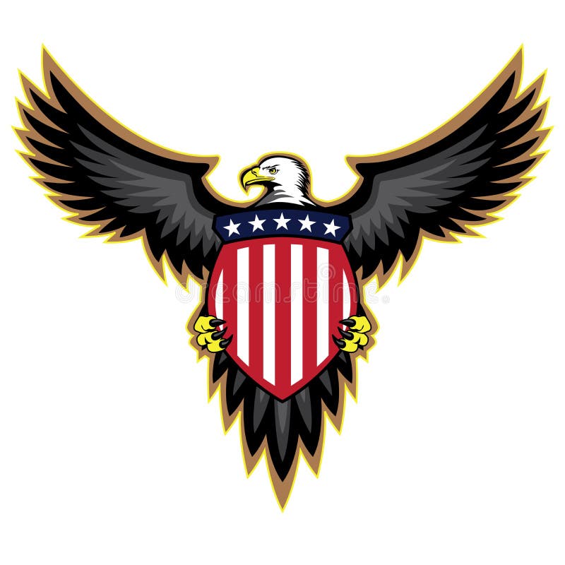 Americano patriottico Eagle, diffusione delle ali, tenente schermo