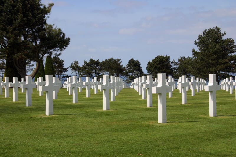 American Cemetery at Normandy in Colleville-sur-Mer, France. The cemetery overlooks Omaha Beach. American Cemetery at Normandy in Colleville-sur-Mer, France. The cemetery overlooks Omaha Beach.