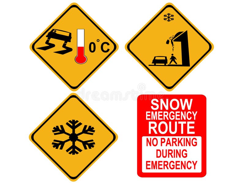 Amerikaanse de winterwaarschuwingsseinen vector illustratie Amerikaanse de winterwaarschuwingsseinen vector illustratie