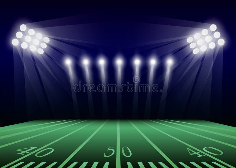 Amerikaanse het conceptenachtergrond van het voetbalgebied, realistische stijl royalty-vrije illustratie Amerikaanse het conceptenachtergrond van het voetbalgebied, realistische stijl royalty-vrije illustratie
