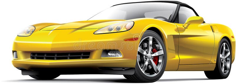 High quality vector image of American luxury sports car, isolated on white background. File contains gradients, blends and transparency. No strokes. Easily edit: file is divided into logical layers and groups. Please note that not all vector graphics editors support visual effects by Adobe Illustrator. High quality vector image of American luxury sports car, isolated on white background. File contains gradients, blends and transparency. No strokes. Easily edit: file is divided into logical layers and groups. Please note that not all vector graphics editors support visual effects by Adobe Illustrator.