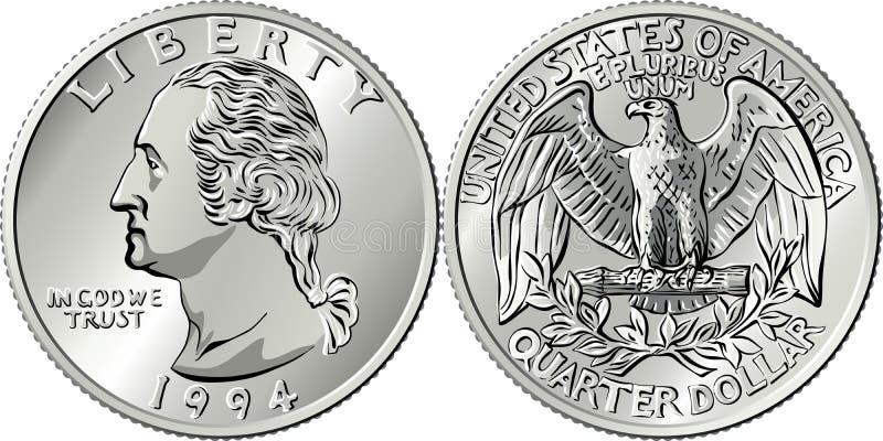 Amerikaanse munt van 25 cent , washington - kwart