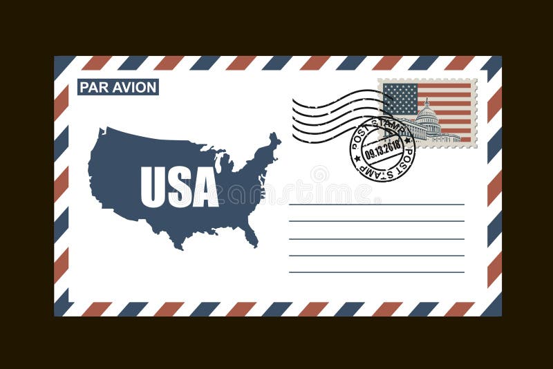 Amerikaanse postenvelop vector illustratie Amerikaanse postenvelop vector illustratie