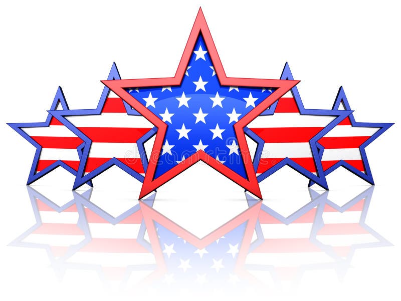 3d rendering of american stars. 3d rendering of american stars