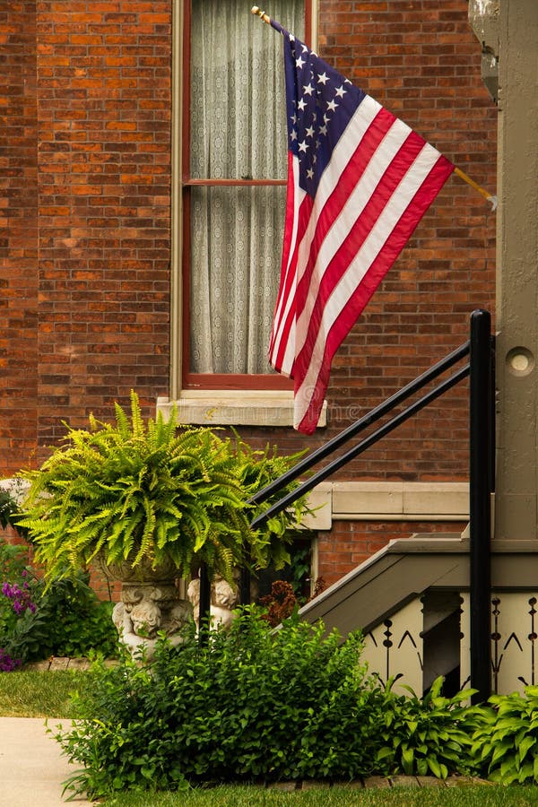 Amerikanische Flagge auf Portal stockbilder Amerikanische Flagge auf Portal stockbilder