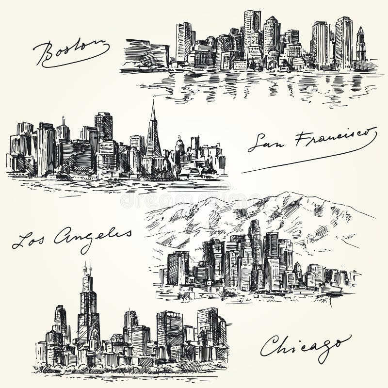 Amerikanische Stadtskyline lizenzfreie abbildung Amerikanische Stadtskyline lizenzfreie abbildung