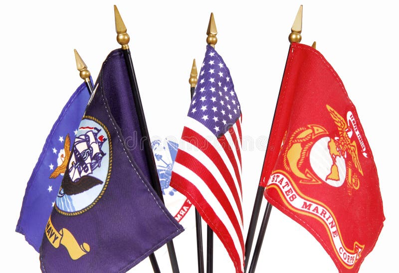 Amerikanische und Militärmarkierungsfahnen stockfoto Amerikanische und Militärmarkierungsfahnen stockfoto