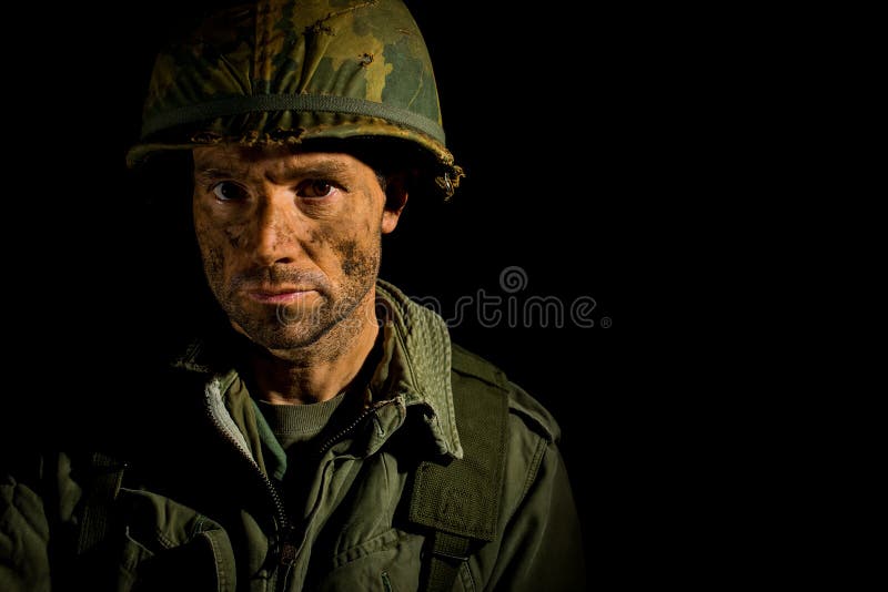 Amerikanisches GI Porträt - PTSD lizenzfreie stockfotografie Amerikanisches GI Porträt - PTSD lizenzfreie stockfotografie