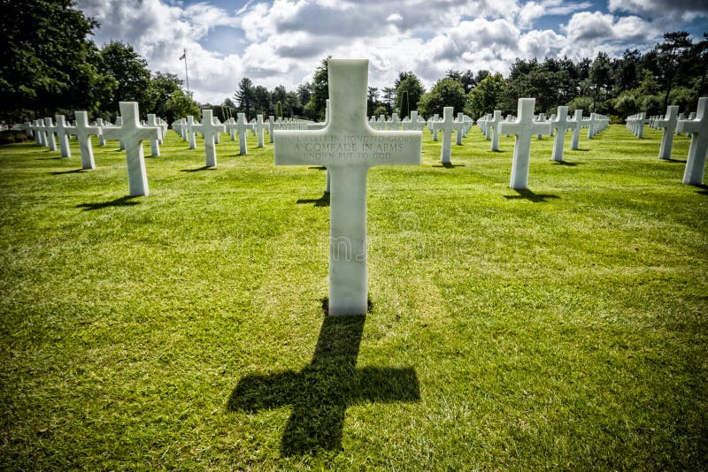 Amerikanisches Kirchhof-Colleville-sur-Mer Omaha Beach Normandy France stockfotografie Amerikanisches Kirchhof-Colleville-sur-Mer Omaha Beach Normandy France stockfotografie