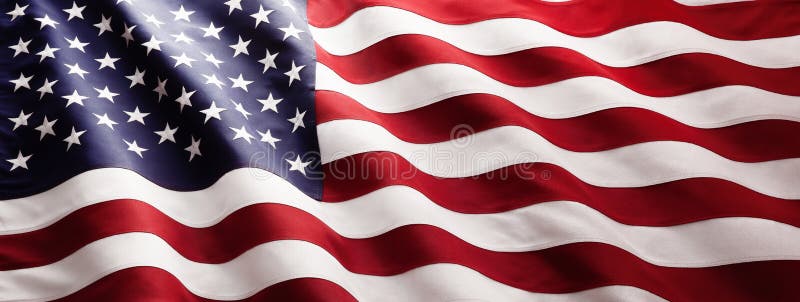Amerikansk flaggvåg stängs arkivbild