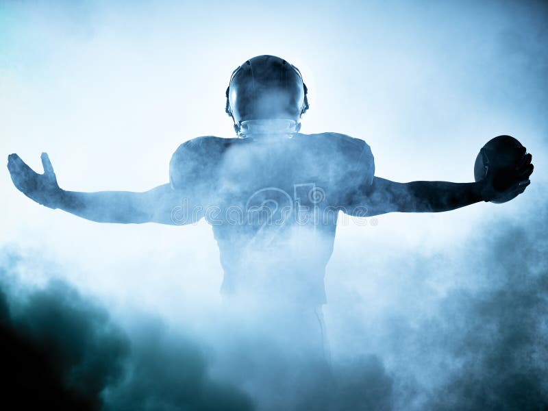 amerikansk fotbollsspelaresilhouette royaltyfria bilder amerikansk fotbollsspelaresilhouette royaltyfria bilder