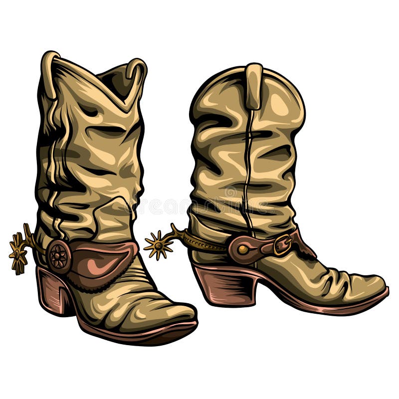Amerikansk illustration för vektor för cowboykängor royaltyfri illustrationer