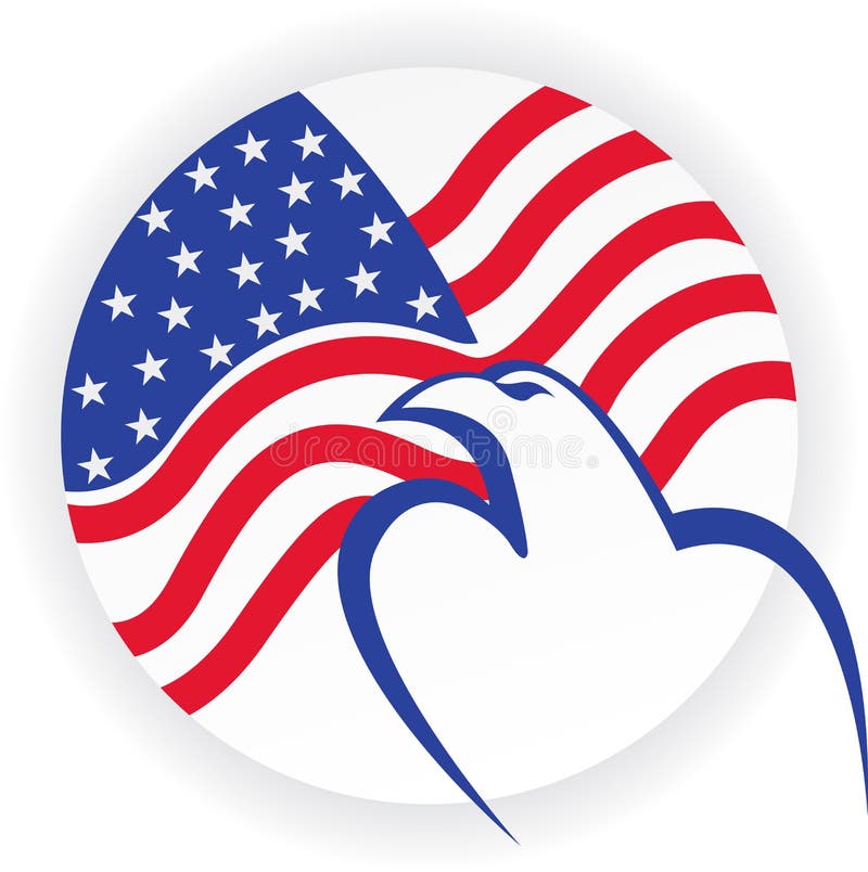 Amerikansk logo för skallig örn vektor illustrationer Amerikansk logo för skallig örn vektor illustrationer