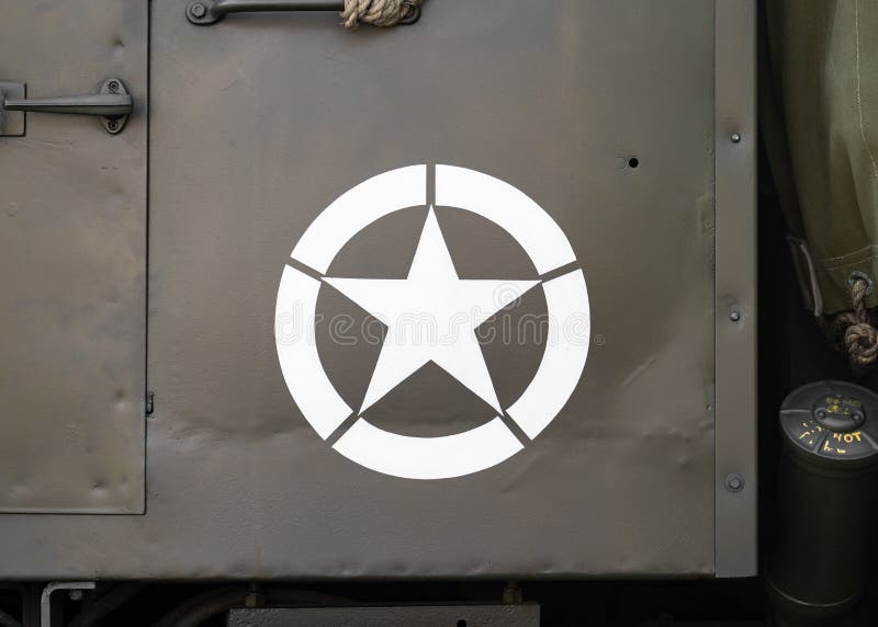 American WW2 military armoured vehicle with white star of USA. American WW2 military armoured vehicle with white star of USA