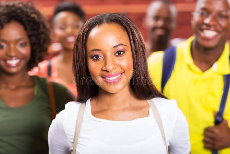 Close up portrait of african american college students. Close up portrait of african american college students