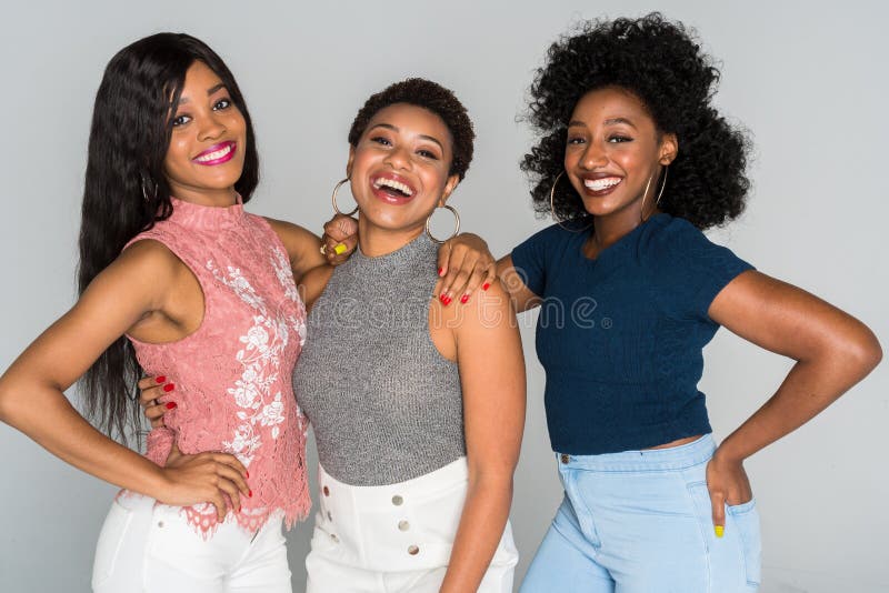 Group of young happy African American Women. Group of young happy African American Women