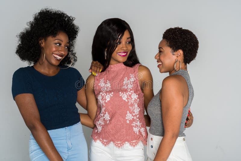 Group of young happy African American Women. Group of young happy African American Women