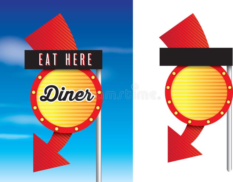 Amerykanina rocznika 1950s gościa restauracji stylowi retro znaki ilustracji Amerykanina rocznika 1950s gościa restauracji stylowi retro znaki ilustracji