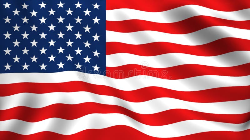 Amerykańska flaga machająca wiatrem w USA
