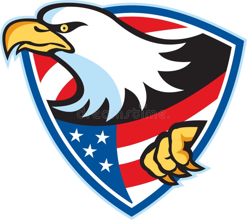 Amerykańska Łysy Eagle flaga osłona ilustracji Amerykańska Łysy Eagle flaga osłona ilustracji