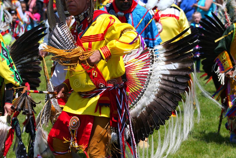 American Indian dance in colorful costume. American Indian dance in colorful costume