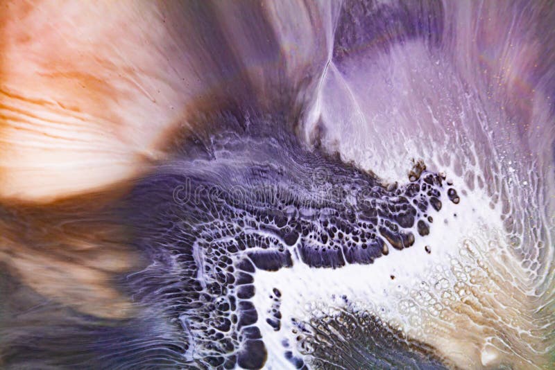 Amestec lichid de culoare pentru fundal. picături de lichid alb și ilustrarea splinei spumei. artă modernă abstractă. acrilic royalty free stock photography