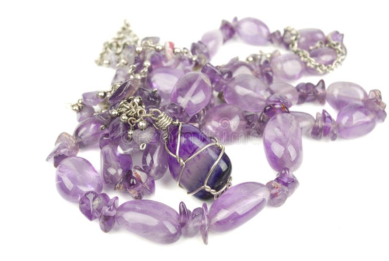 Amethyst purple necklace stock photo Amethyst purple necklace stock photo