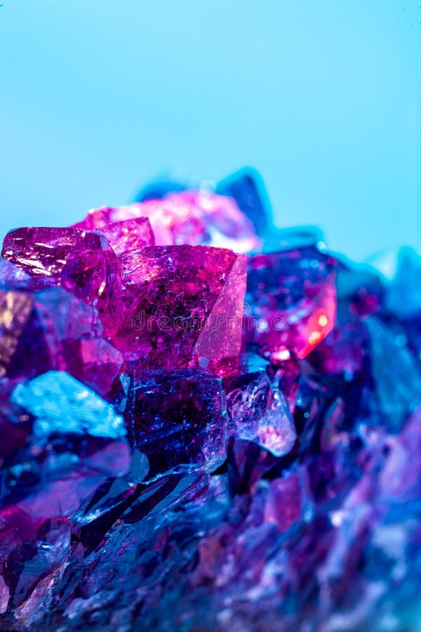 Amethyst Stone Against Simple Colour Backgrounds Stock Image - Image of