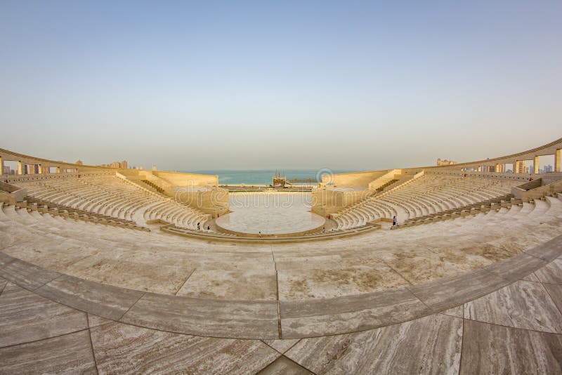 Amfiteatr w Katara Kulturalnej wiosce, Doha Katar obrazy stock