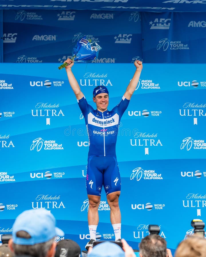 Amgenreis van Californi? 2019, Stadium 4, Morro-Baai Winnaar Fabio Jakobsen royalty-vrije stock afbeelding Amgenreis van Californi? 2019, Stadium 4, Morro-Baai Winnaar Fabio Jakobsen royalty-vrije stock afbeelding