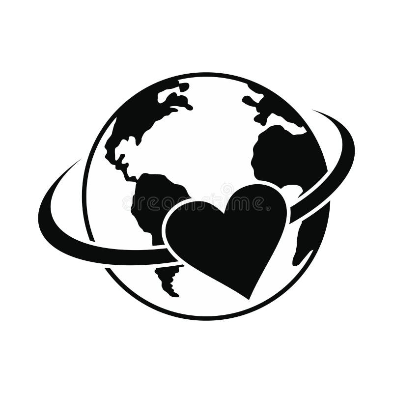 Ami l'icona semplice del nero della terra royalty illustrazione gratis Ami l'icona semplice del nero della terra royalty illustrazione gratis