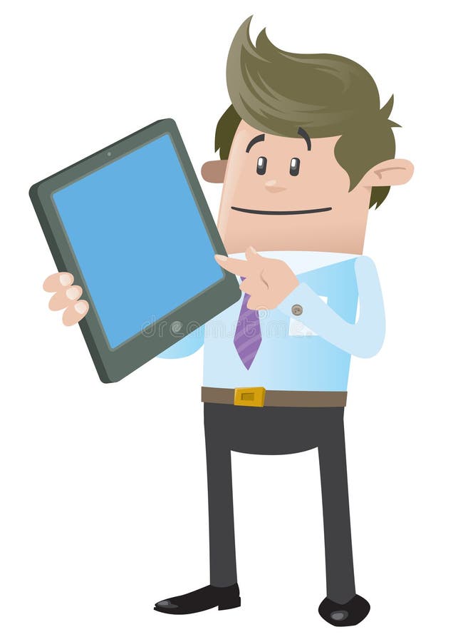 Business Buddy com Tablet Computador ilustração royalty free