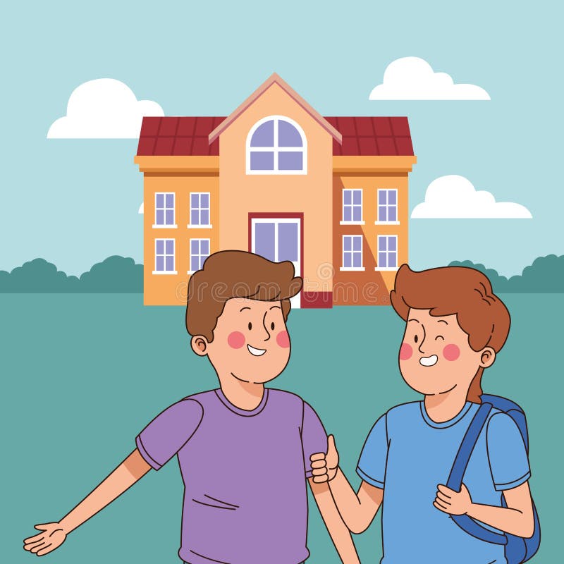 Amigos de los adolescentes que sonríen y que se divierten libre illustration Amigos de los adolescentes que sonríen y que se divierten libre illustration