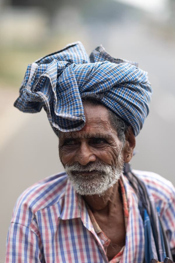 AMILNADU INDIA - FEB 15, 2023: Old Indian Men Portrait Editorial