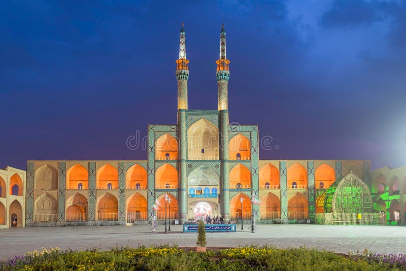 Amir Chakhmagh in Yazd, Iran. The Amir Chakhmaq Complex is a prominent structure in Yazd, Iran. It is a mosque located on a square of the same name. Property stock photo Amir Chakhmagh in Yazd, Iran. The Amir Chakhmaq Complex is a prominent structure in Yazd, Iran. It is a mosque located on a square of the same name. Property stock photo