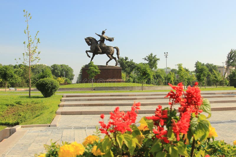 The Amir Temur monument in Tashkent city, Uzbekistan