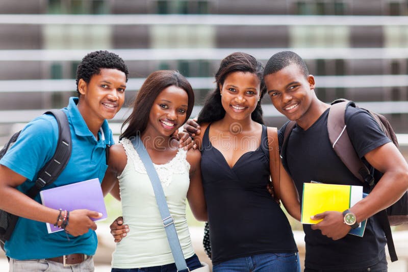 Group of happy african college friends. Group of happy african college friends