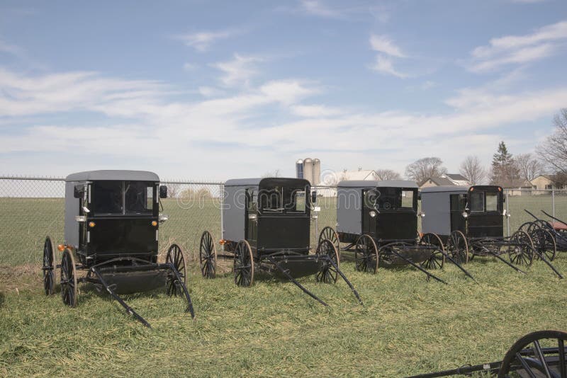 Amish buggies for sale stock image. Image of market, parking 70001481